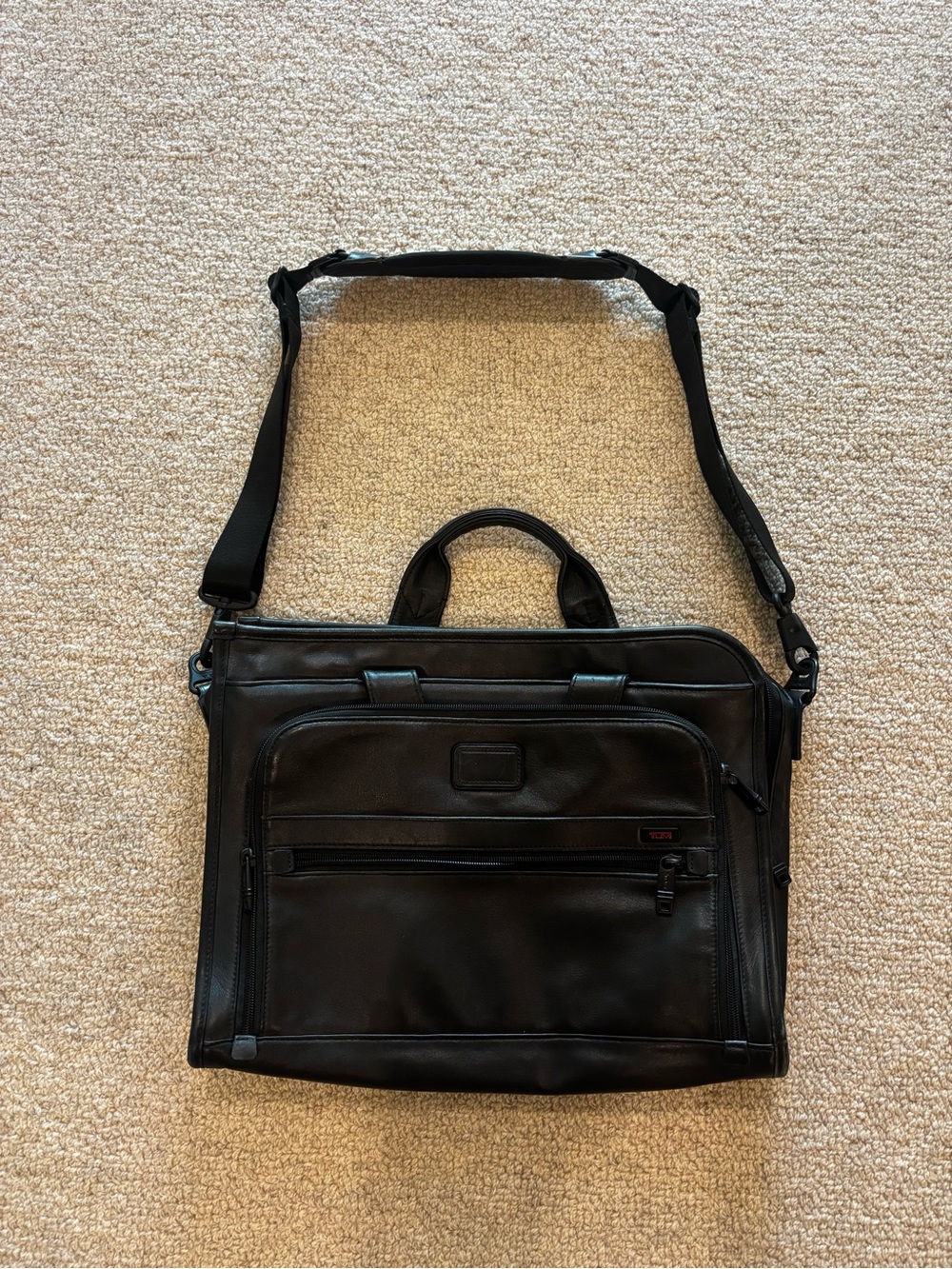 Tumi Leather Briefcase Black